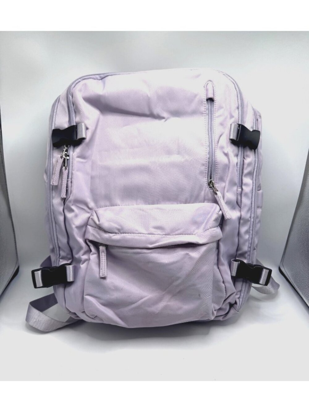 Large Lilac Backpack USB Port Adjustable Straps Laptop Computer Bag School Compa